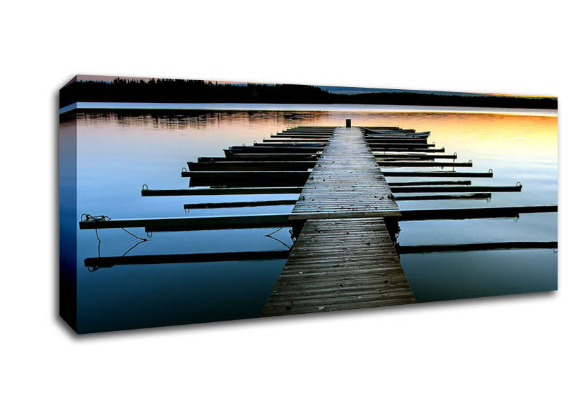 Picture of Boat Dock Panoramic Canvas Wall Art