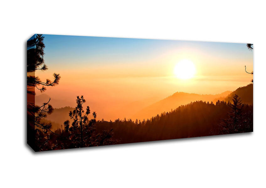 Picture of Foggy Sunset Panoramic Canvas Wall Art