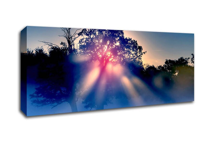 Picture of Sunset Blaze Panoramic Canvas Wall Art