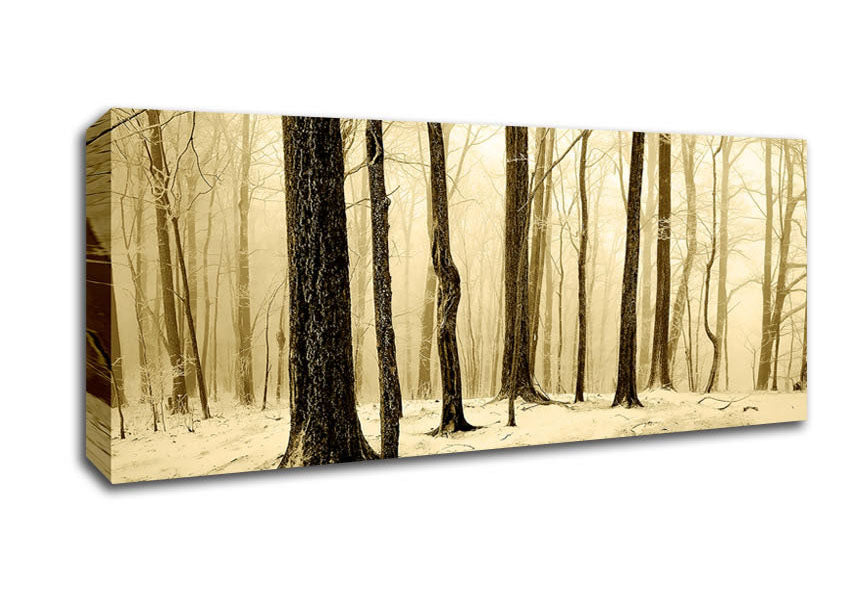 Picture of Winter Woodland Snow Panoramic Canvas Wall Art