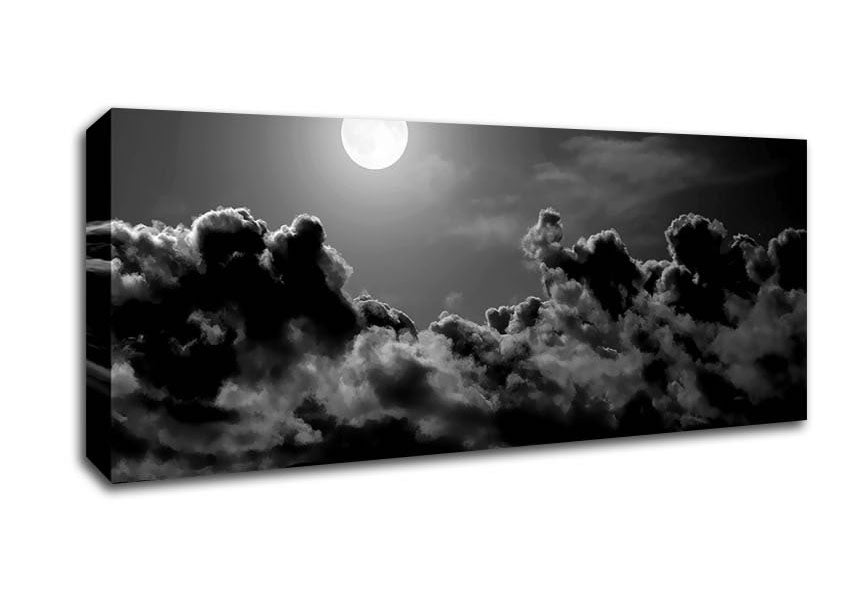 Picture of Midnight Clouds B n W Panoramic Canvas Wall Art