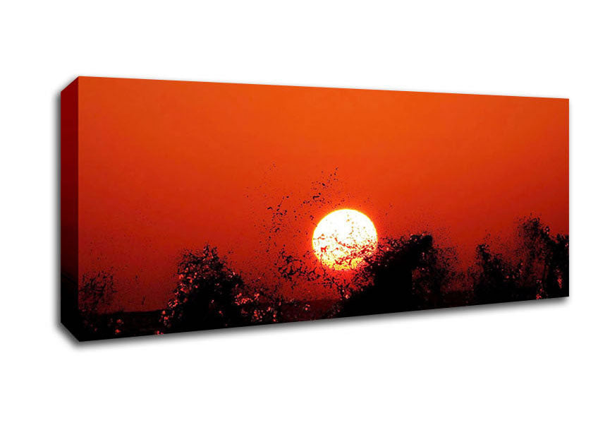 Picture of Red Sun Delight Panoramic Canvas Wall Art