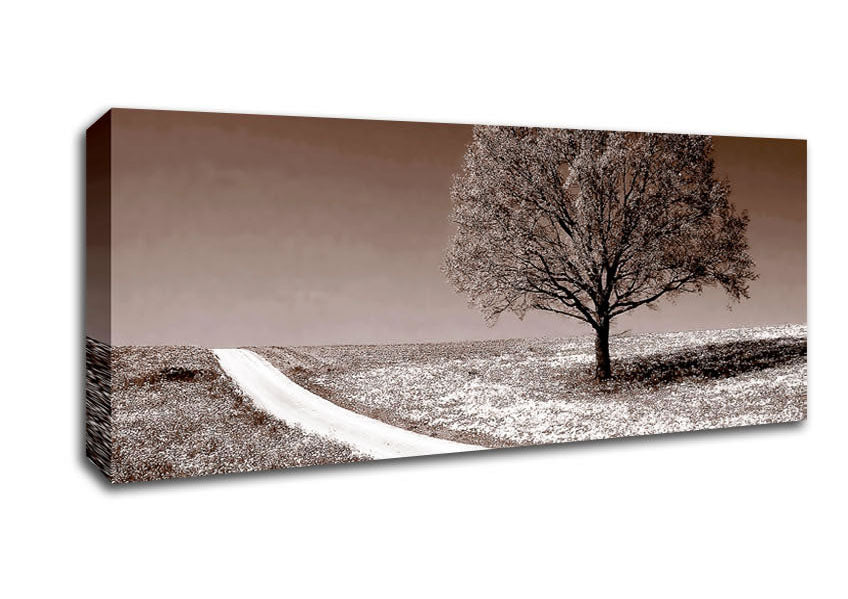 Picture of Summers Day Sepia Tone Panoramic Canvas Wall Art