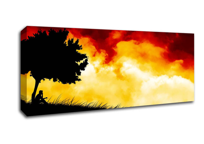 Picture of Fire Sky Red Panoramic Canvas Wall Art