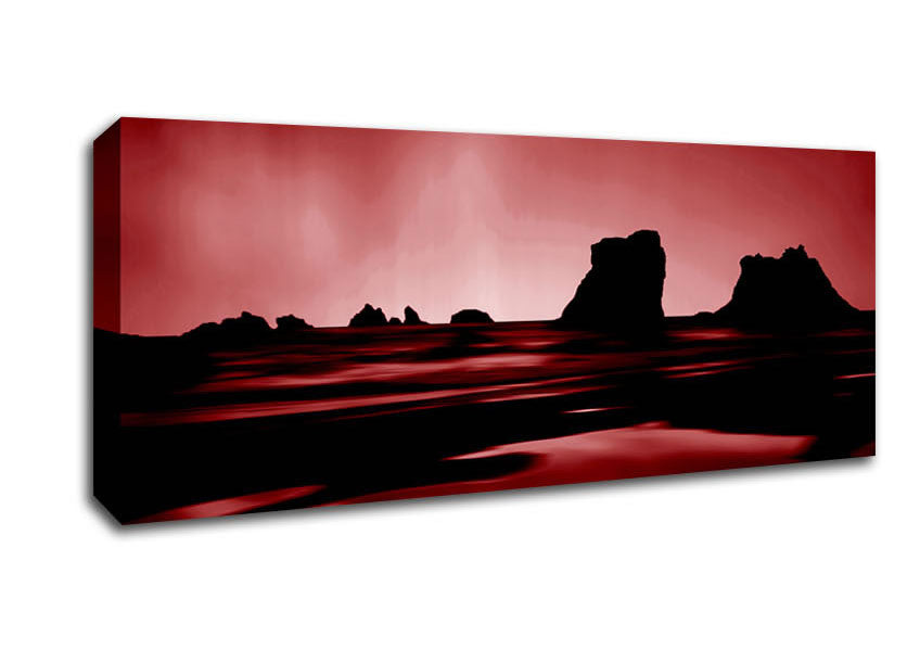 Picture of Red Night Sky Panoramic Canvas Wall Art