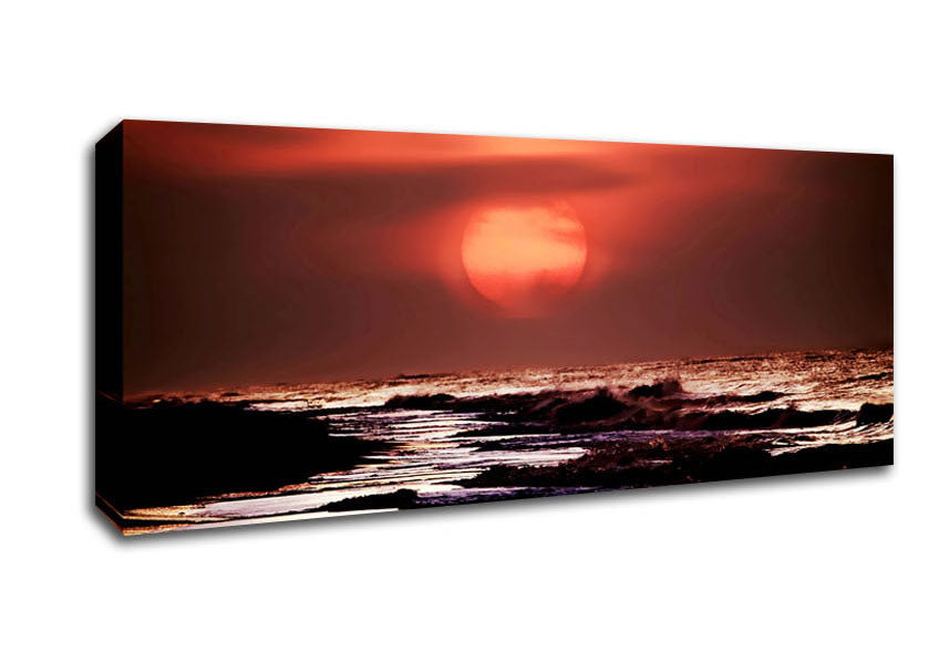 Picture of Stunning Pink Ocean Panoramic Canvas Wall Art