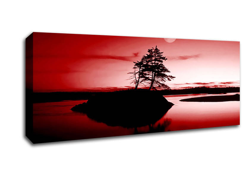 Picture of Red Island Paradise Panoramic Canvas Wall Art