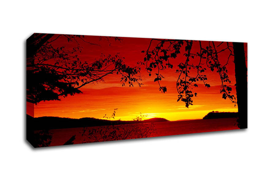 Picture of Red River Through The Trees Panoramic Canvas Wall Art