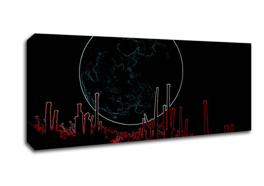 Picture of Abstract Neon Landscape 07 Panoramic Canvas Wall Art