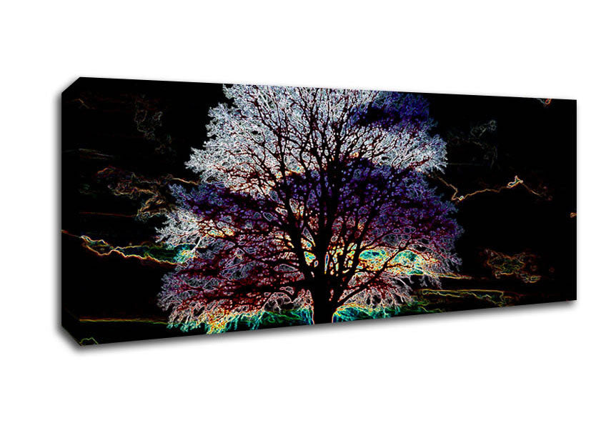 Picture of Abstract Neon Landscape 12 Panoramic Canvas Wall Art