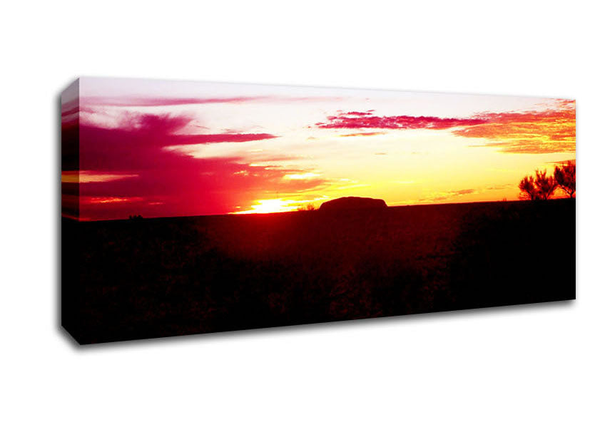 Picture of Ayres Rock At Dusk Panoramic Canvas Wall Art