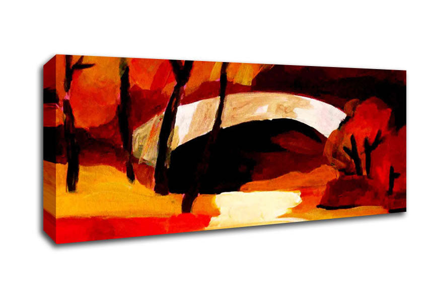 Picture of Autumn Bridge Panoramic Canvas Wall Art