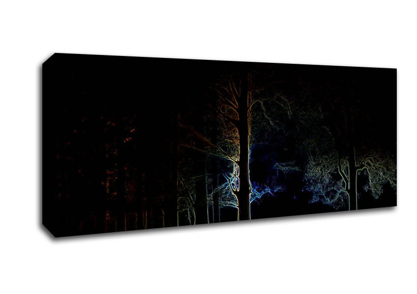 Picture of Neon Forrest Panoramic Canvas Wall Art