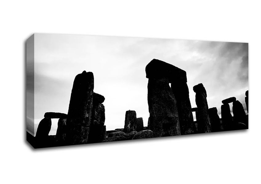 Picture of Stonehenge B n W Panoramic Canvas Wall Art