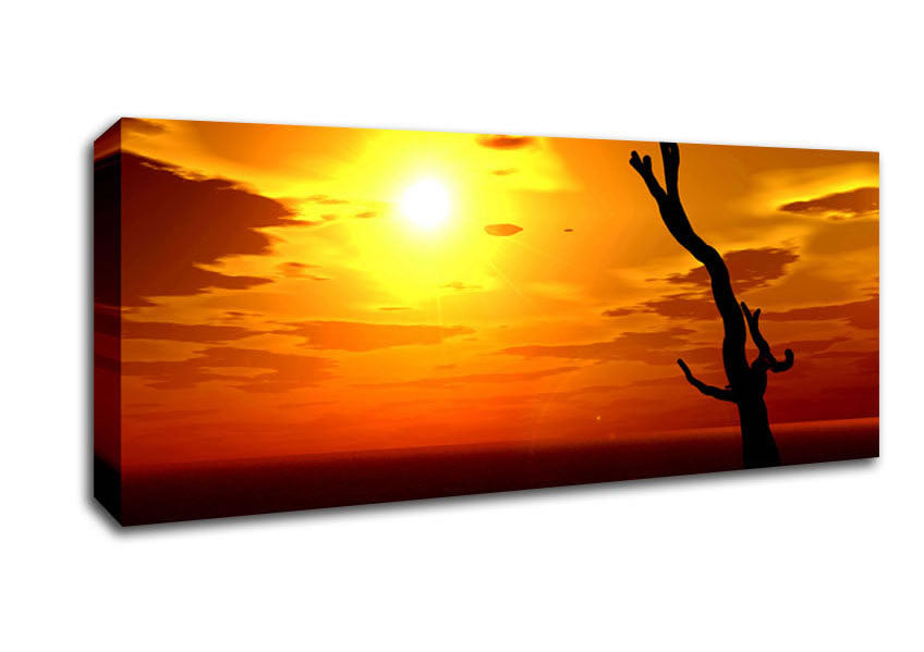 Picture of Tree Of The Desert Sun Panoramic Canvas Wall Art