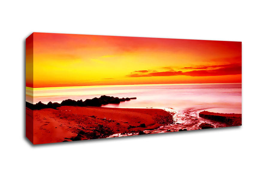 Picture of Surreal Ocean Rocks Panoramic Canvas Wall Art