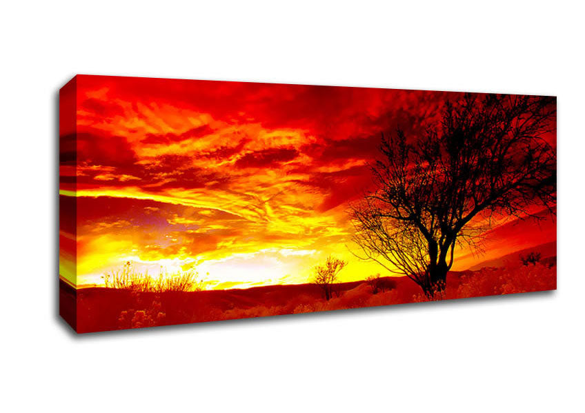 Picture of Red Yorkshire Dales Sunrise Panoramic Canvas Wall Art