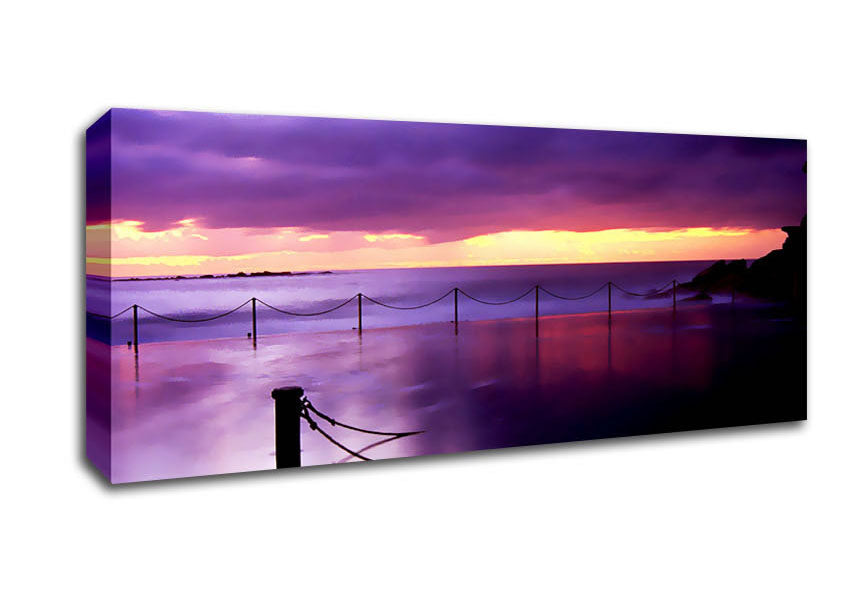 Picture of Calm Ocean Jetty Panoramic Canvas Wall Art