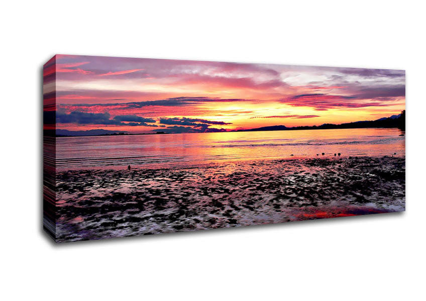 Picture of Rainbow Tides Panoramic Canvas Wall Art