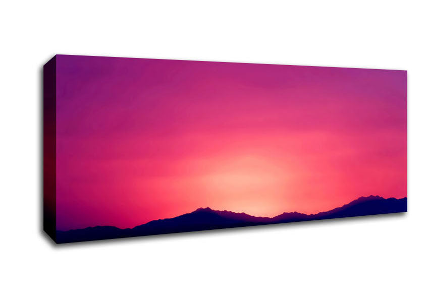 Picture of Pink Sunset Skies Panoramic Canvas Wall Art