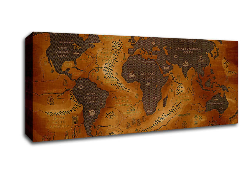 Picture of Ancient World Map Panoramic Canvas Wall Art