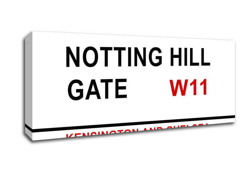 Picture of Notting Hill Gate Signs Panoramic Canvas Wall Art