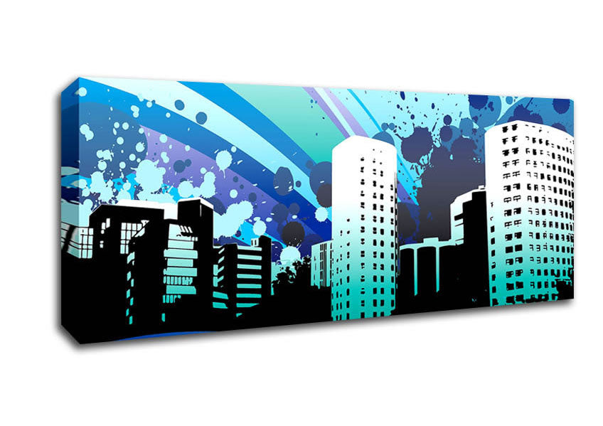 Picture of Blue City Panoramic Canvas Wall Art