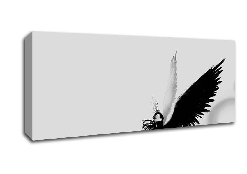 Picture of Black And White Angel Panoramic Canvas Wall Art