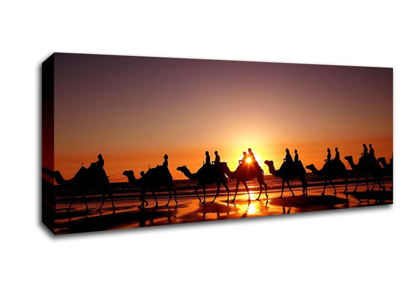 Picture of Camel Caravan Panoramic Canvas Wall Art