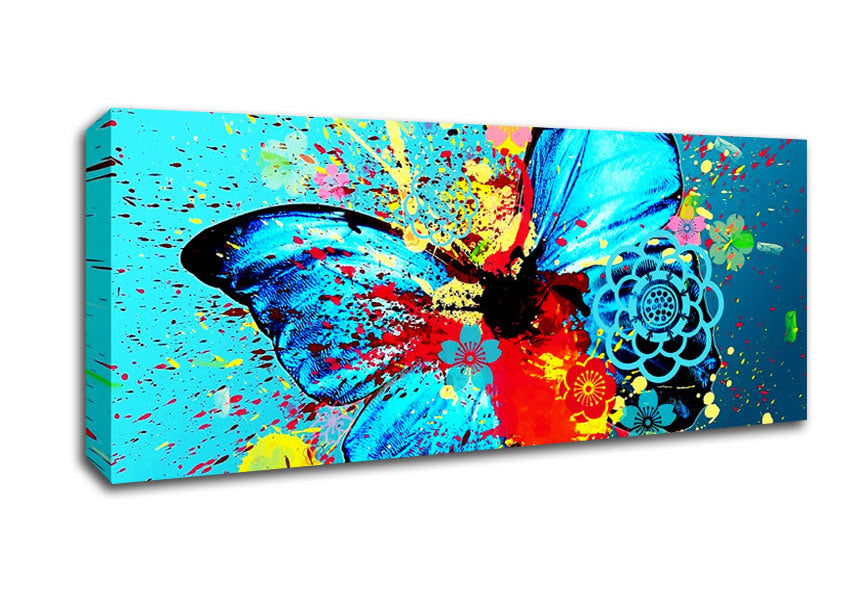 Picture of Butterfly Splash Panoramic Canvas Wall Art