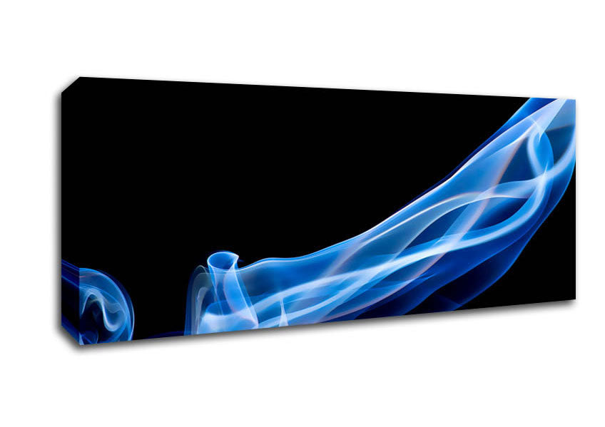 Picture of Blue Smoke On Black Panoramic Canvas Wall Art