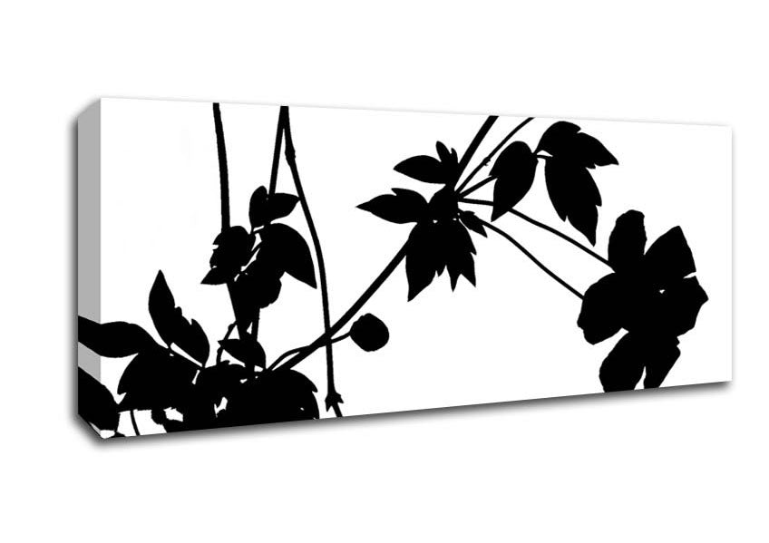 Picture of Black Flowers Panoramic Canvas Wall Art