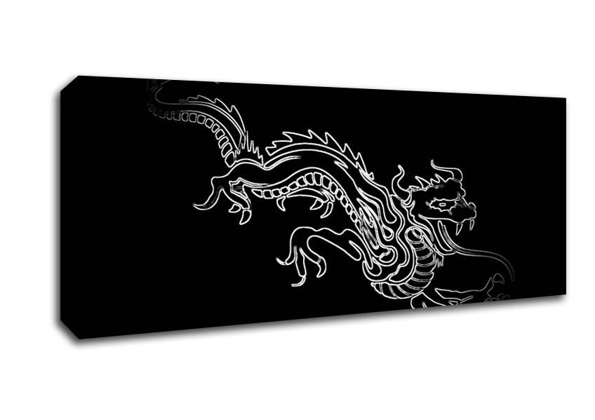 Picture of Black Fire Dragon Panoramic Canvas Wall Art