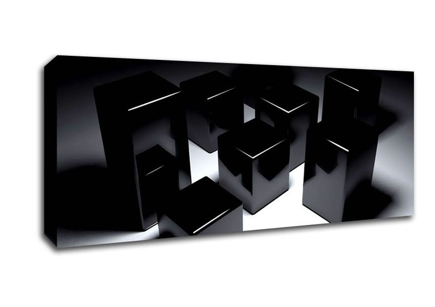 Picture of Black Cubes Panoramic Canvas Wall Art