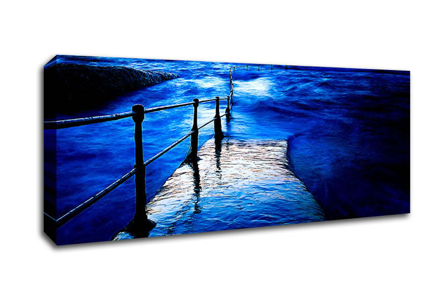 Picture of Stunning Blue Ocean Walkway Panoramic Canvas Wall Art