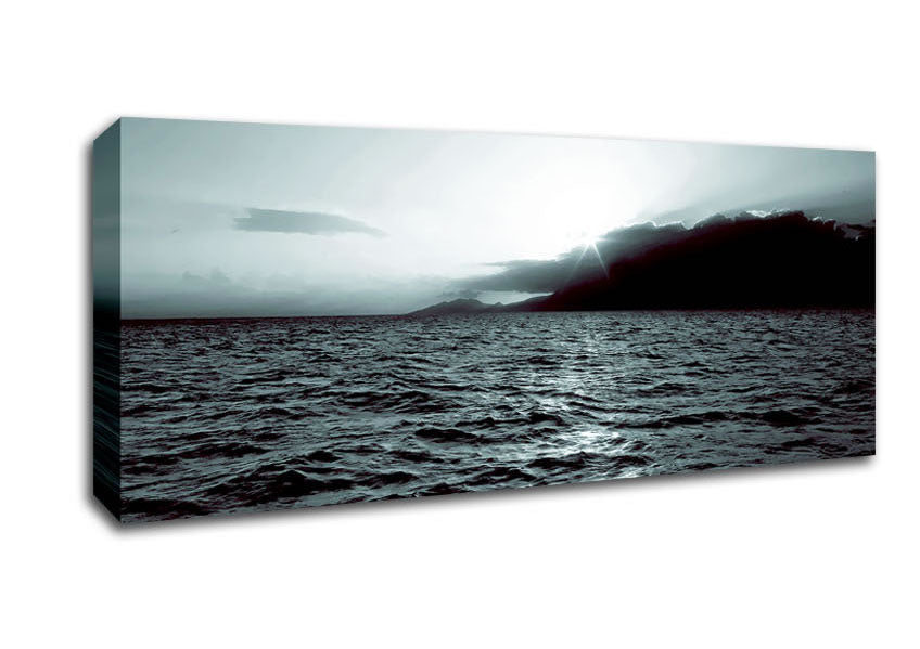 Picture of Steel Grey Ocean Sunrise Panoramic Canvas Wall Art