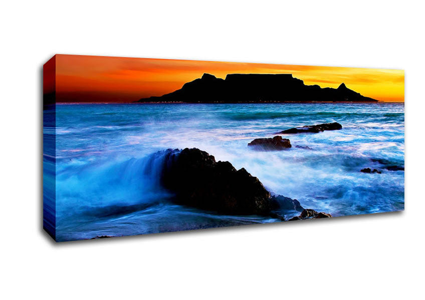 Picture of Spray Of The Ocean Waves Panoramic Canvas Wall Art