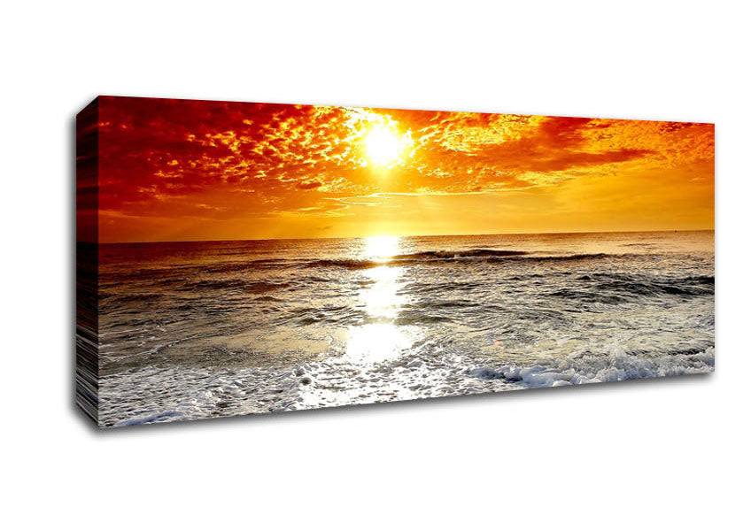 Picture of Seaside Sunset Panoramic Canvas Wall Art