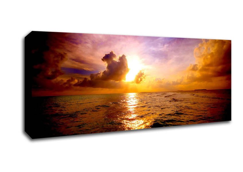 Picture of Sea Sunset Skies Panoramic Canvas Wall Art