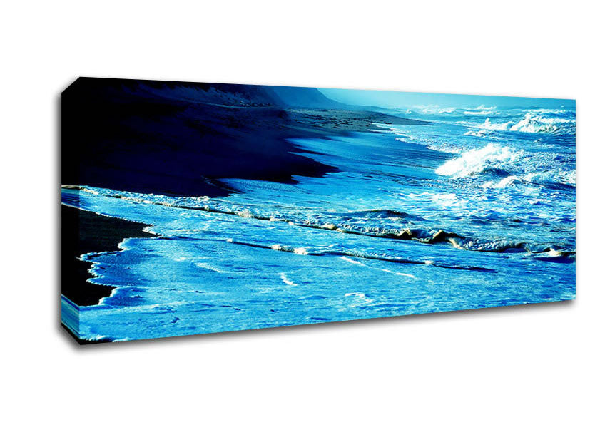 Picture of Blue Waves Delight Panoramic Canvas Wall Art