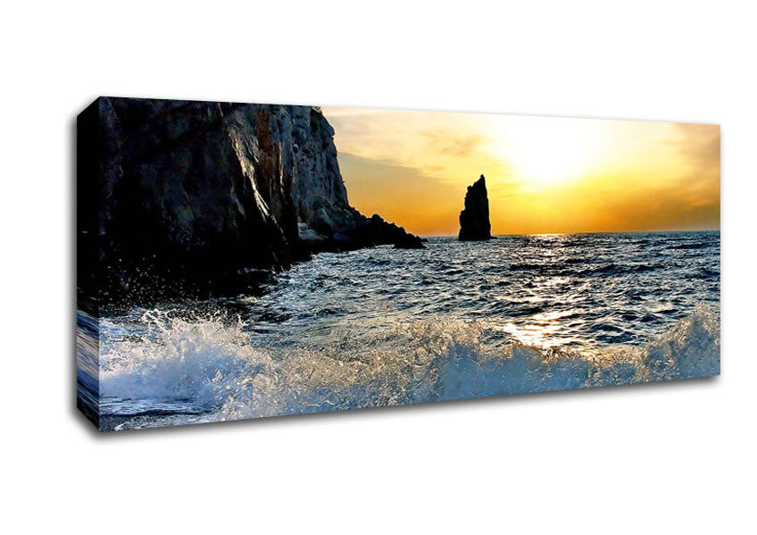 Picture of Beach Wave Panoramic Canvas Wall Art