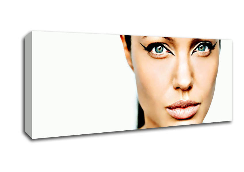 Picture of Angelina Jolie Cat Eyes Panoramic Canvas Wall Art