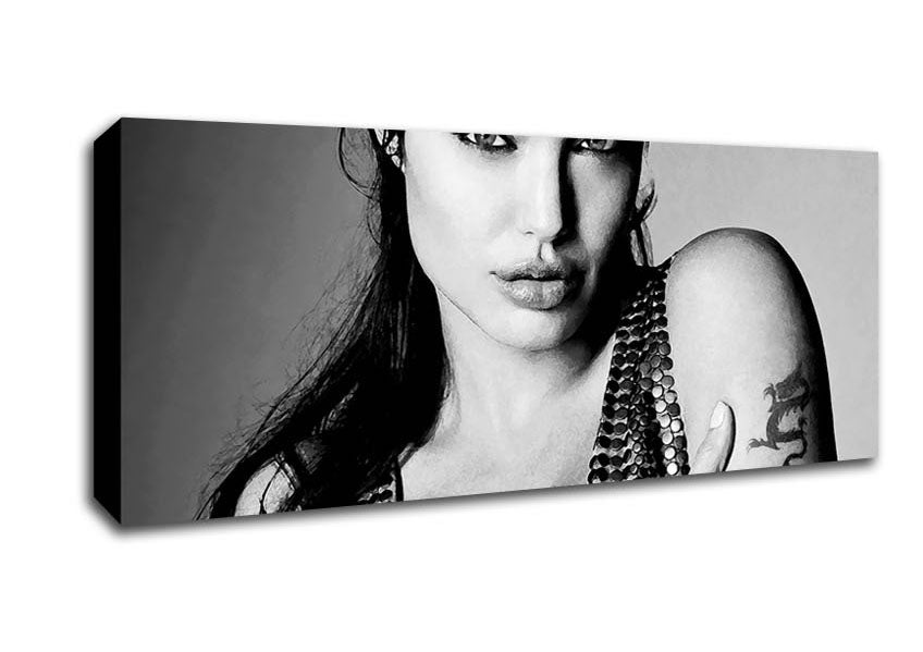 Picture of Angelina Jolie Dragon Tattoo Panoramic Canvas Wall Art