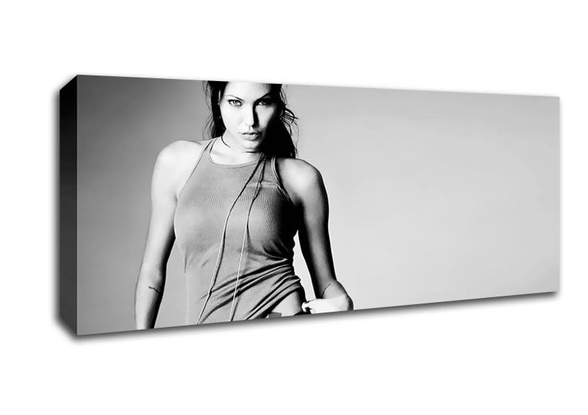 Picture of Angelina Jolie Sexy B n W Panoramic Canvas Wall Art