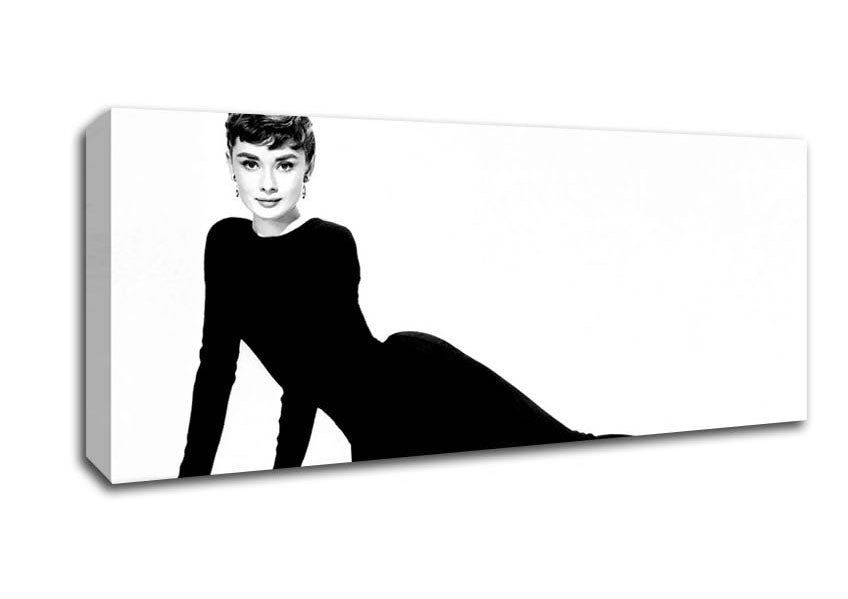 Picture of Audrey Hepburn Cat Suit Panoramic Canvas Wall Art