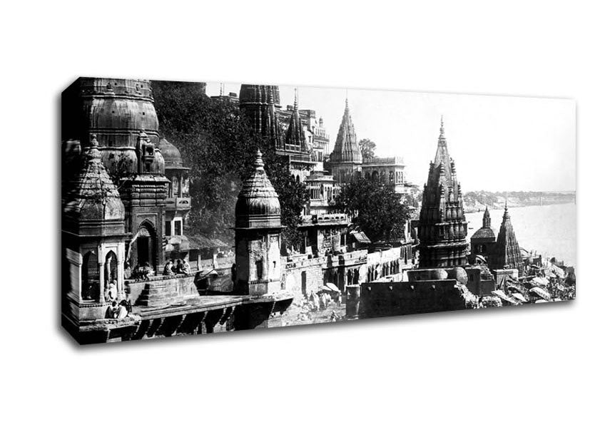 Picture of Benares Varanasi India 1922 Panoramic Canvas Wall Art