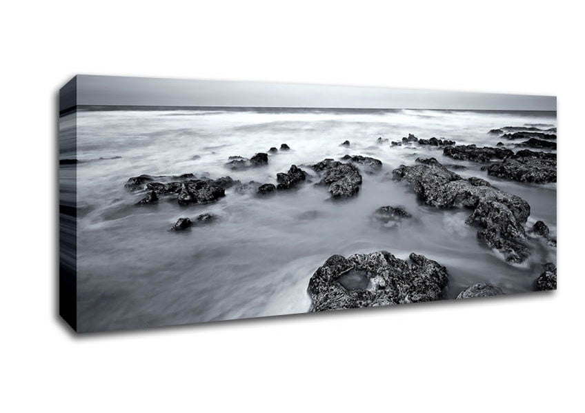 Picture of Black And White Sea Panoramic Canvas Wall Art