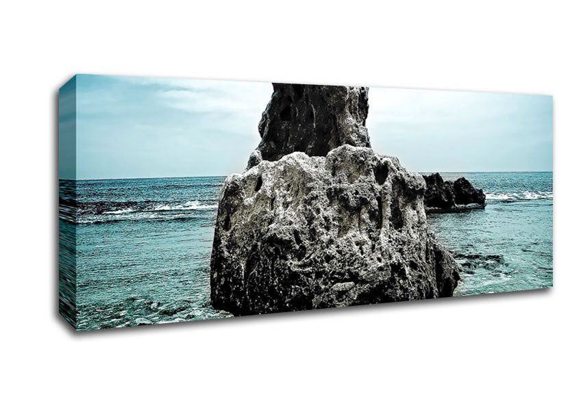 Picture of Big Rock Denia Beach Spain Panoramic Canvas Wall Art