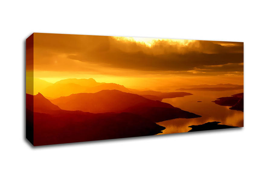 Picture of Calm Ocean Islands Panoramic Canvas Wall Art