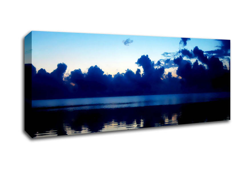 Picture of Blue Ocean Skies At Daybreak Panoramic Canvas Wall Art